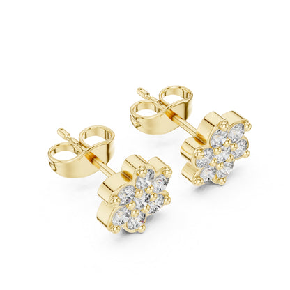 18K Rose Gold Round Lab-Grown Diamond Engagement Earrings for Women | Pure Carat