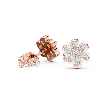 18K Rose Gold Round Lab-Grown Diamond Engagement Earrings for Women | Pure Carat