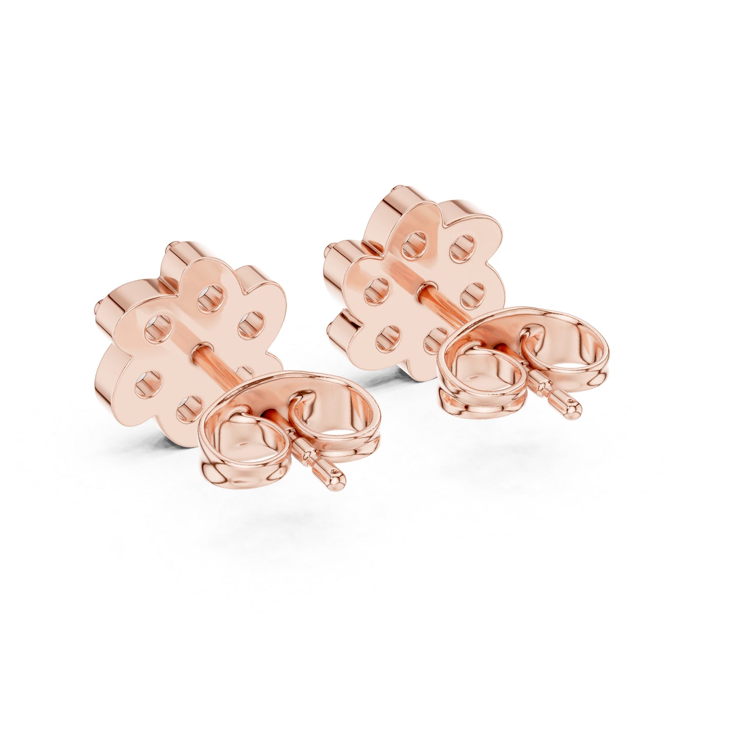 18K Rose Gold Round Lab-Grown Diamond Engagement Earrings for Women | Pure Carat