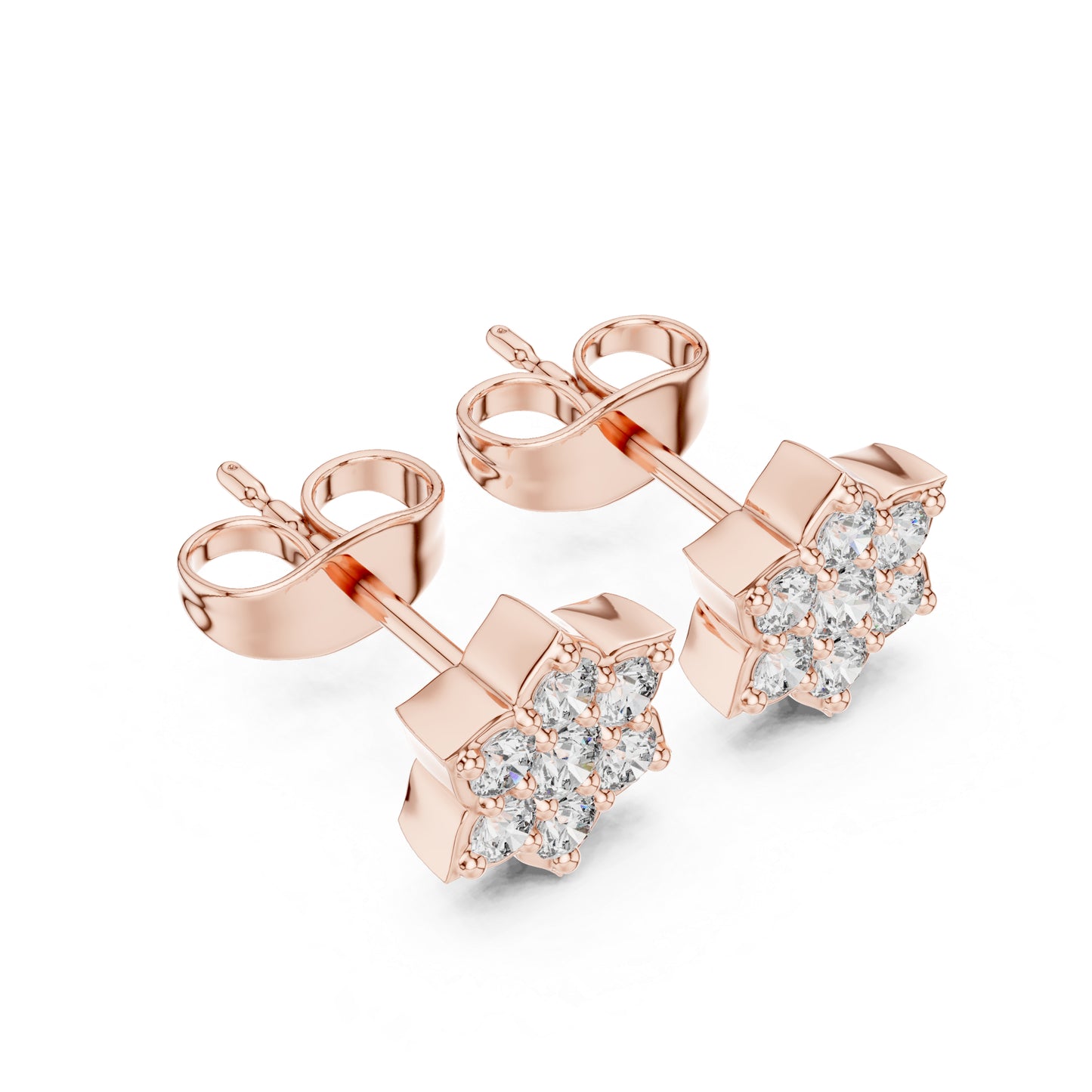 18K Yellow Gold Round Lab-Grown Diamond Engagement Earrings for Women | Pure Carat