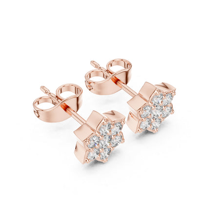 18K Yellow Gold Round Lab-Grown Diamond Engagement Earrings for Women | Pure Carat