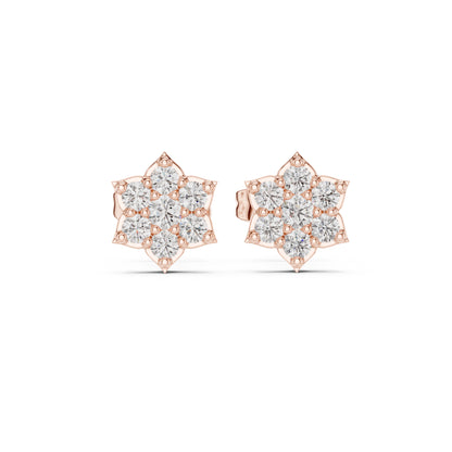 18K Yellow Gold Round Lab-Grown Diamond Engagement Earrings for Women | Pure Carat