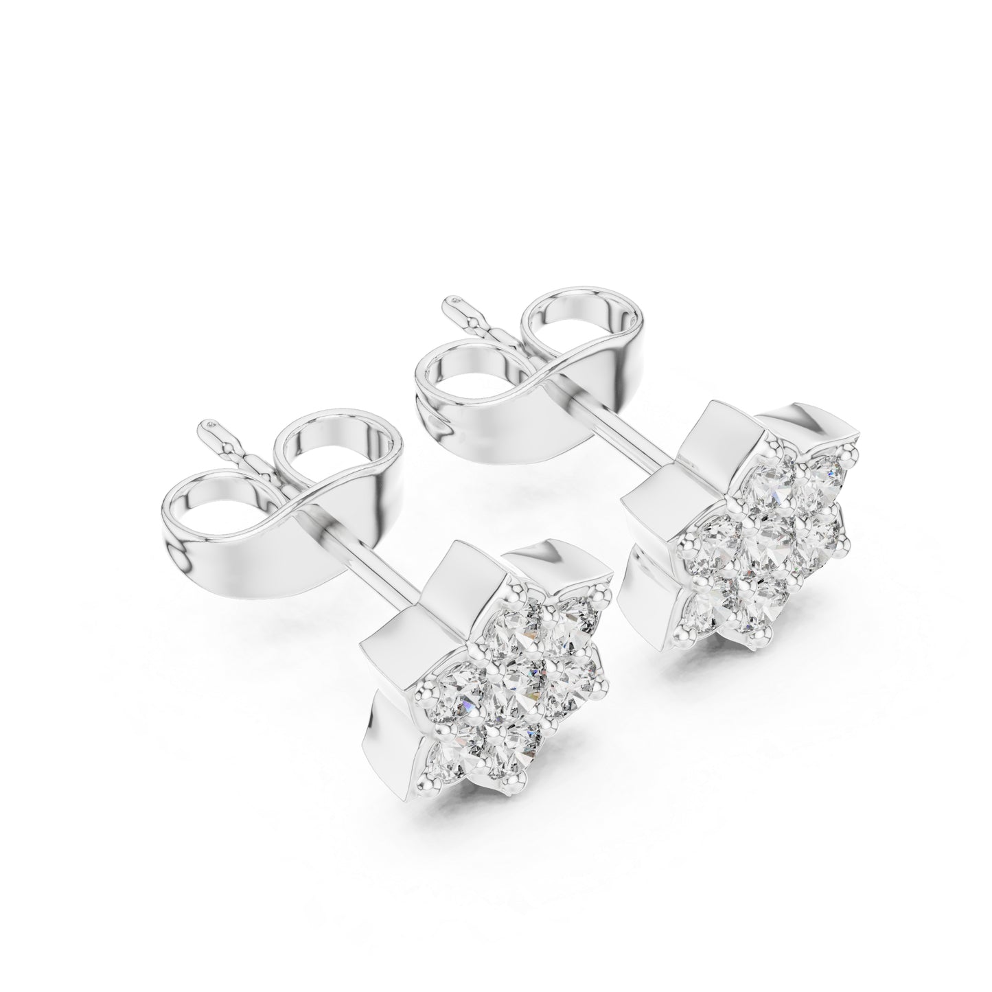 18K Yellow Gold Round Lab-Grown Diamond Engagement Earrings for Women | Pure Carat