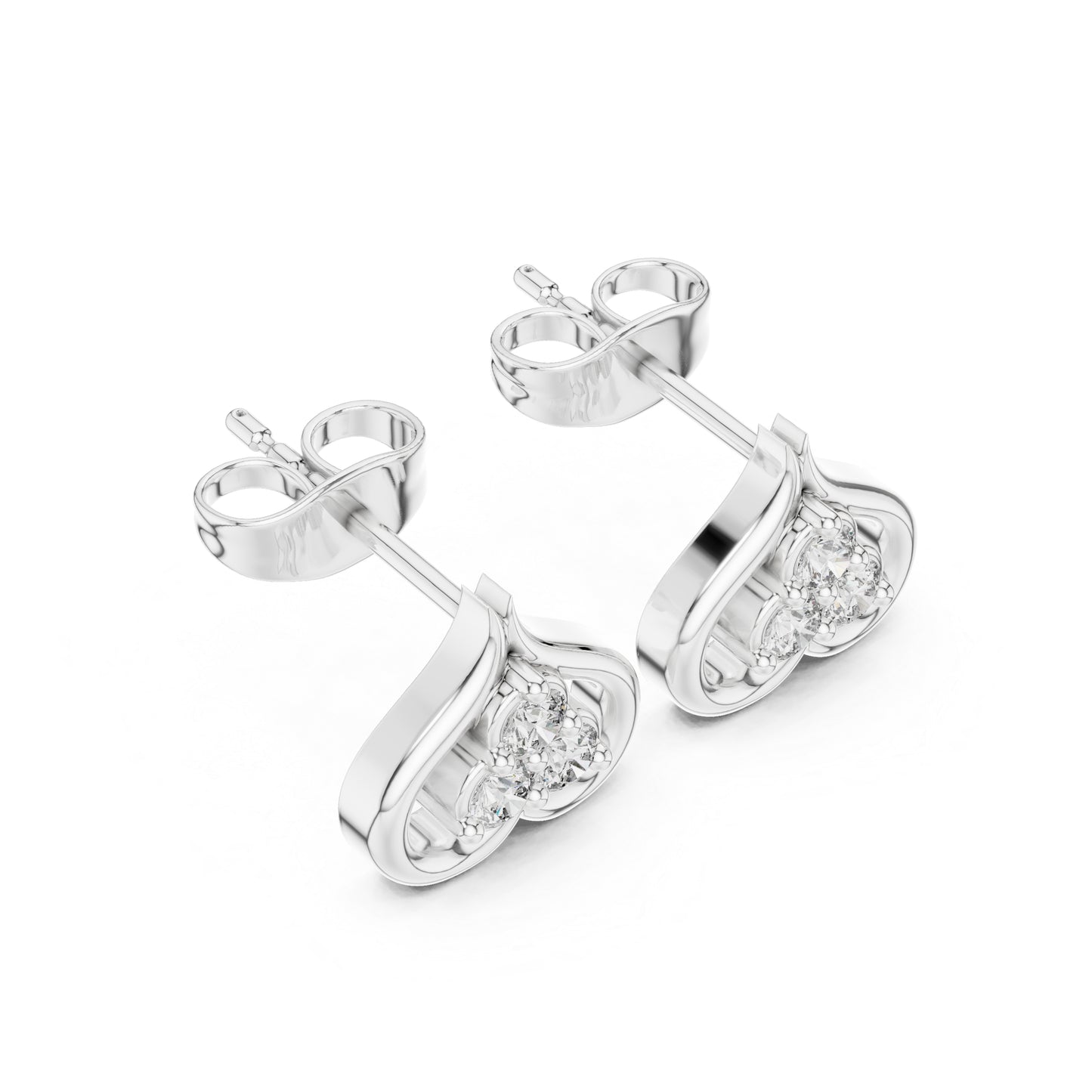 14K White Gold Round Lab-Grown Diamond Engagement Earrings for Women | Pure Carat