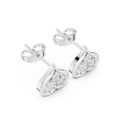 14K White Gold Round Lab-Grown Diamond Engagement Earrings for Women | Pure Carat