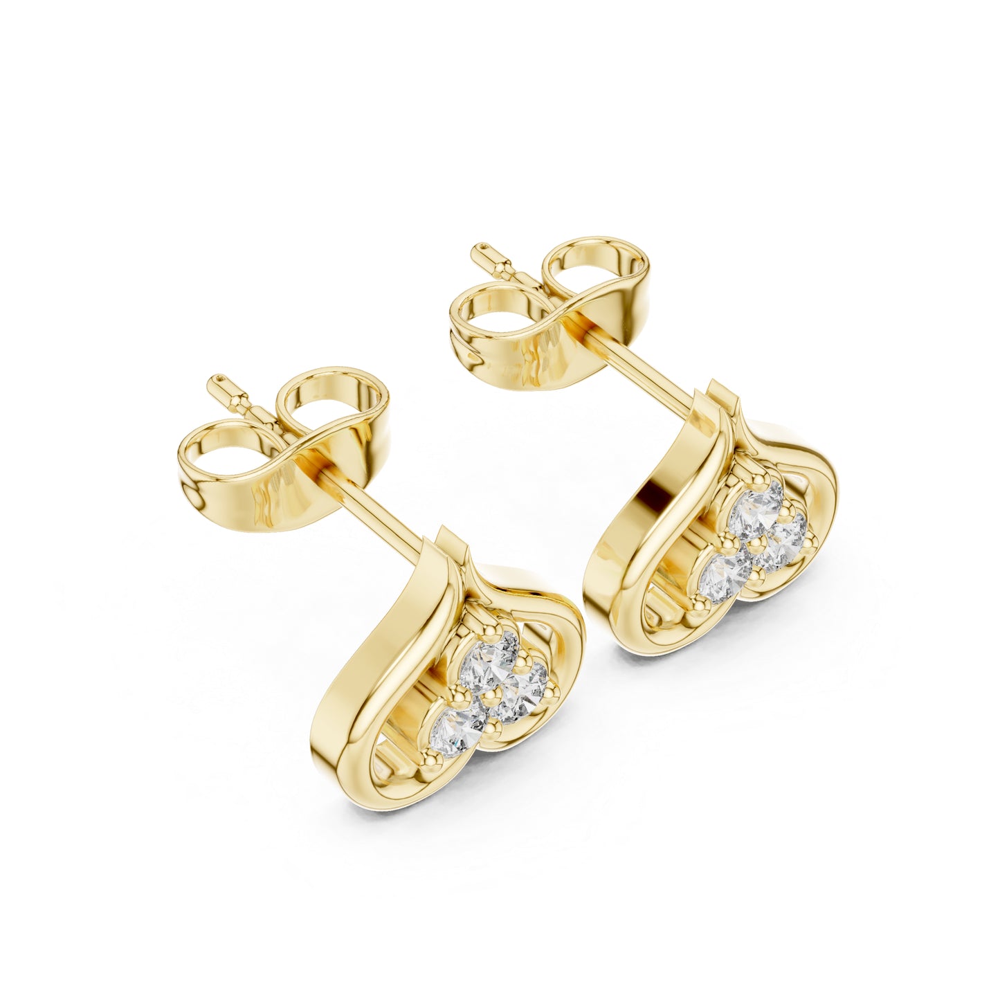14K White Gold Round Lab-Grown Diamond Engagement Earrings for Women | Pure Carat