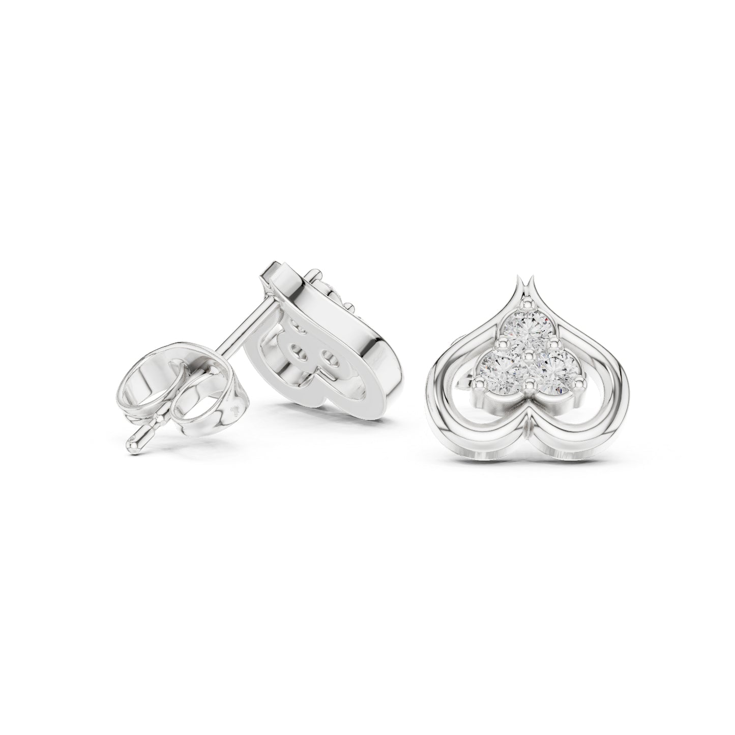 14K White Gold Round Lab-Grown Diamond Engagement Earrings for Women | Pure Carat