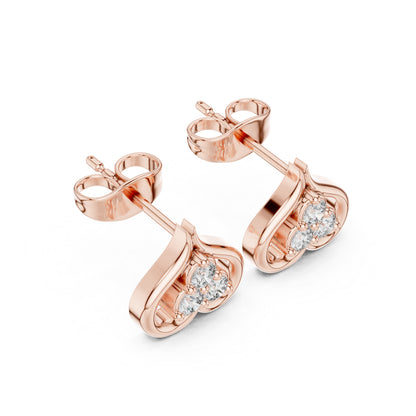 14K White Gold Round Lab-Grown Diamond Engagement Earrings for Women | Pure Carat