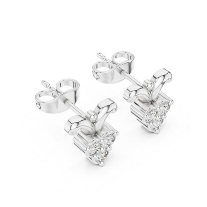14K Rose Gold Round Lab-Grown Diamond Everyday Wear Earrings for Women | Pure Carat