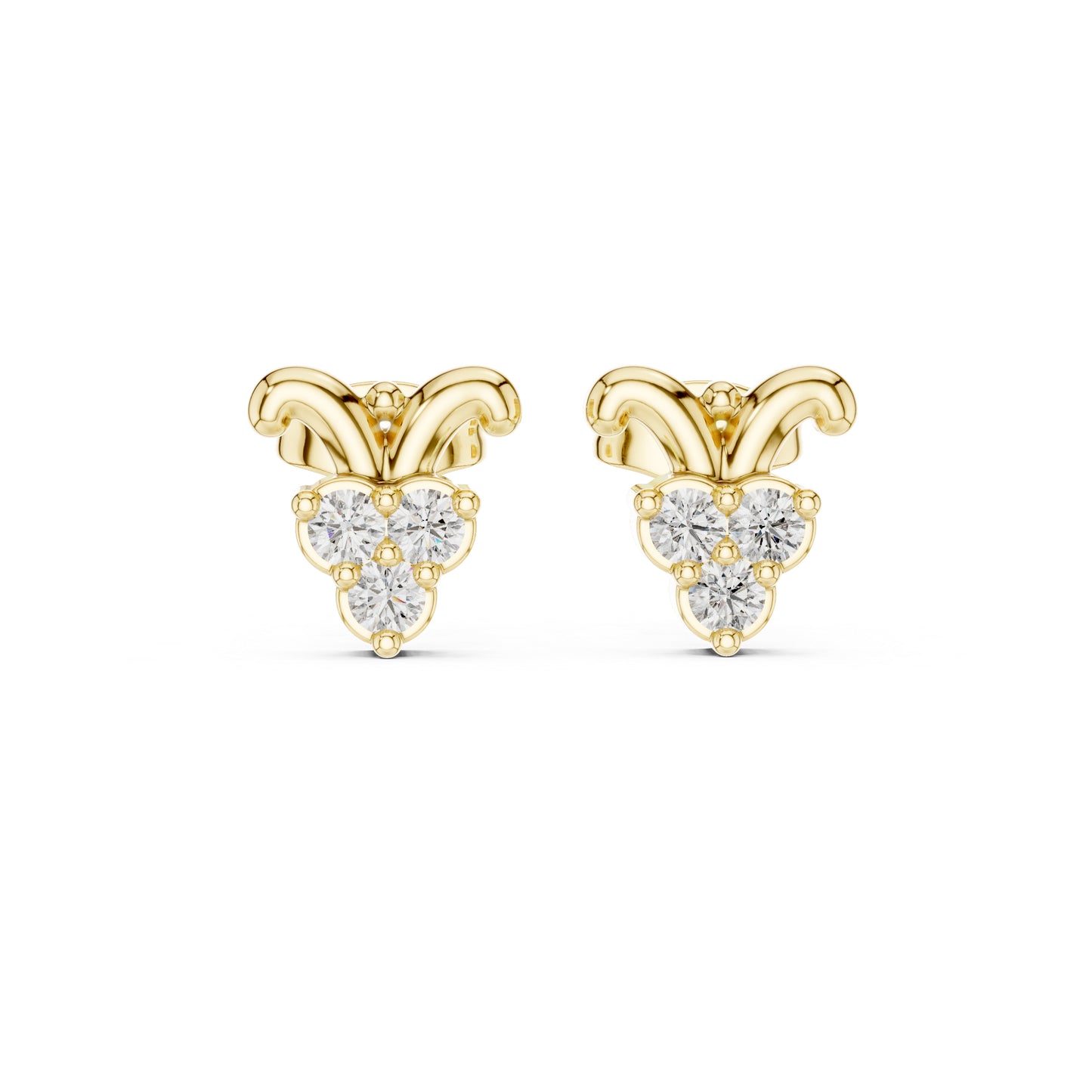 14K Rose Gold Round Lab-Grown Diamond Everyday Wear Earrings for Women | Pure Carat