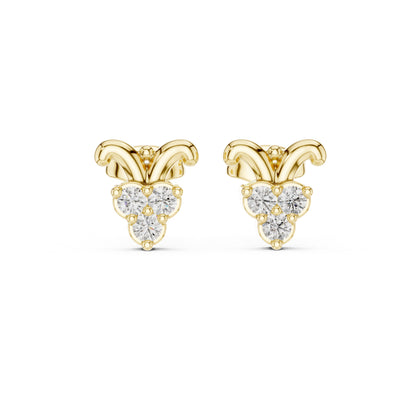 14K Rose Gold Round Lab-Grown Diamond Everyday Wear Earrings for Women | Pure Carat