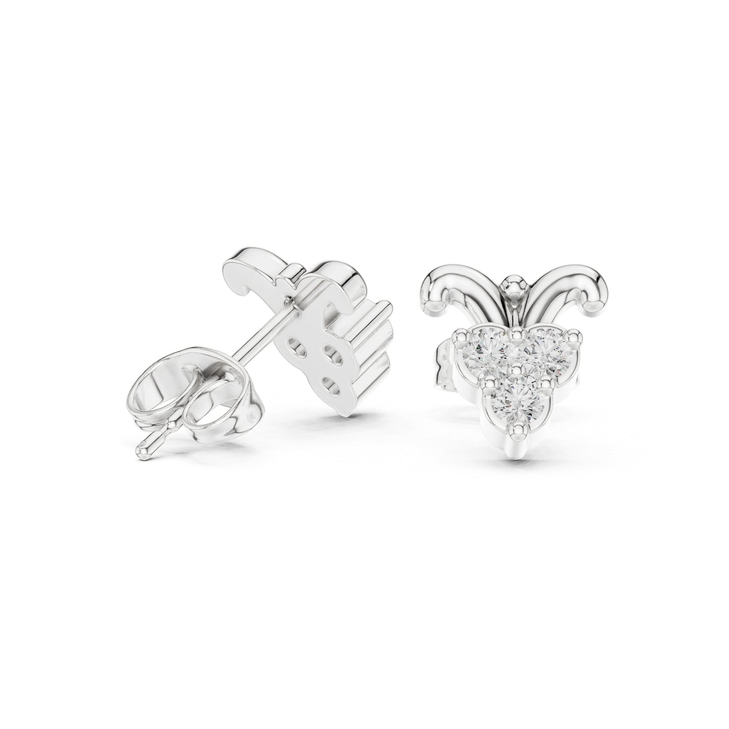 14K Rose Gold Round Lab-Grown Diamond Everyday Wear Earrings for Women | Pure Carat