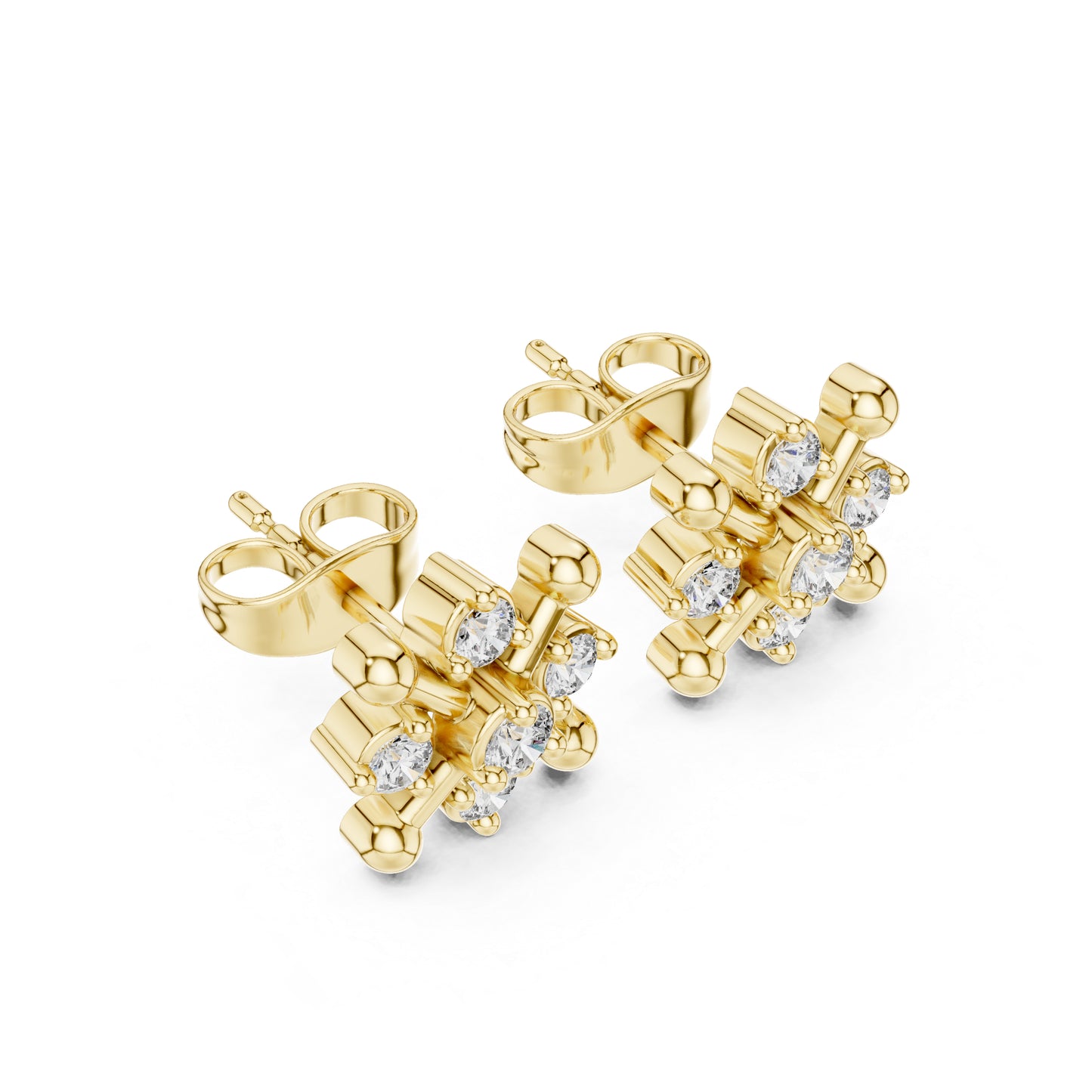 14K Yellow Gold Round Lab-Grown Diamond Everyday Wear Earrings for Women | Pure Carat