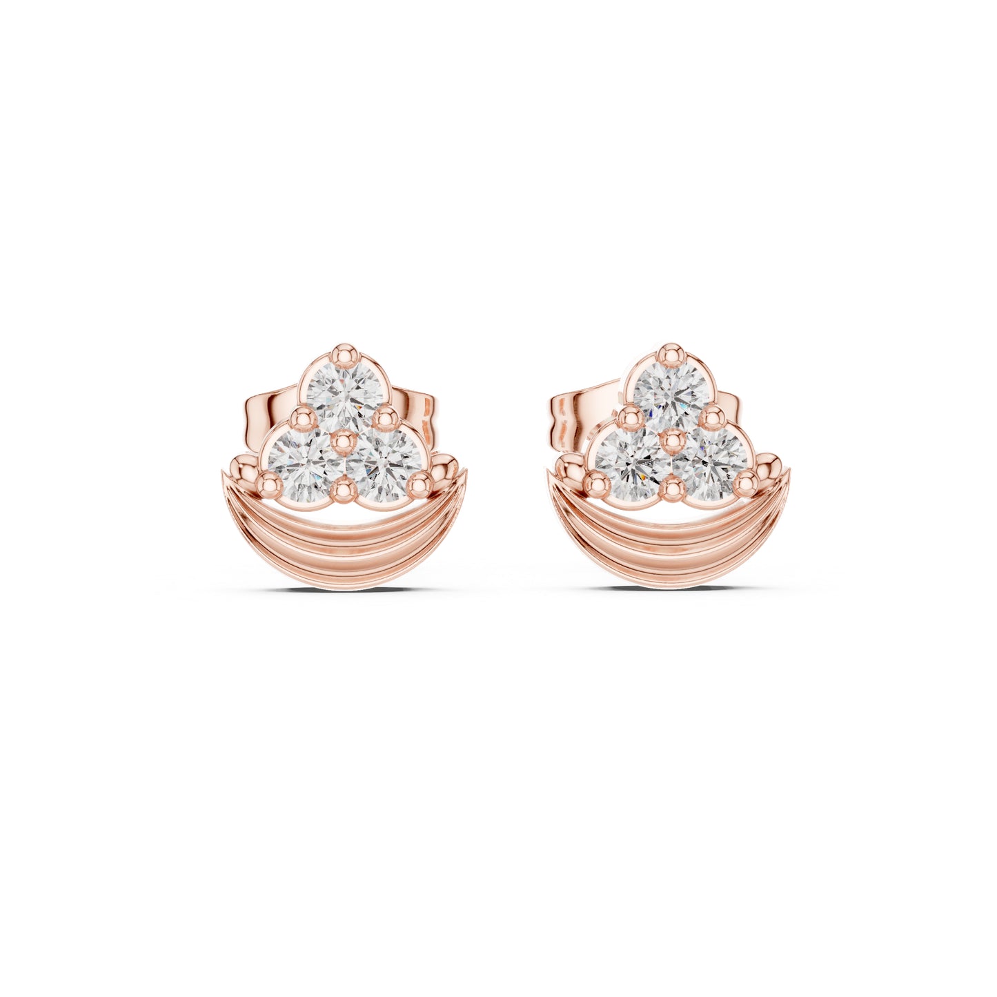 14K White Gold Round Lab-Grown Diamond Engagement Earrings for Women | Pure Carat