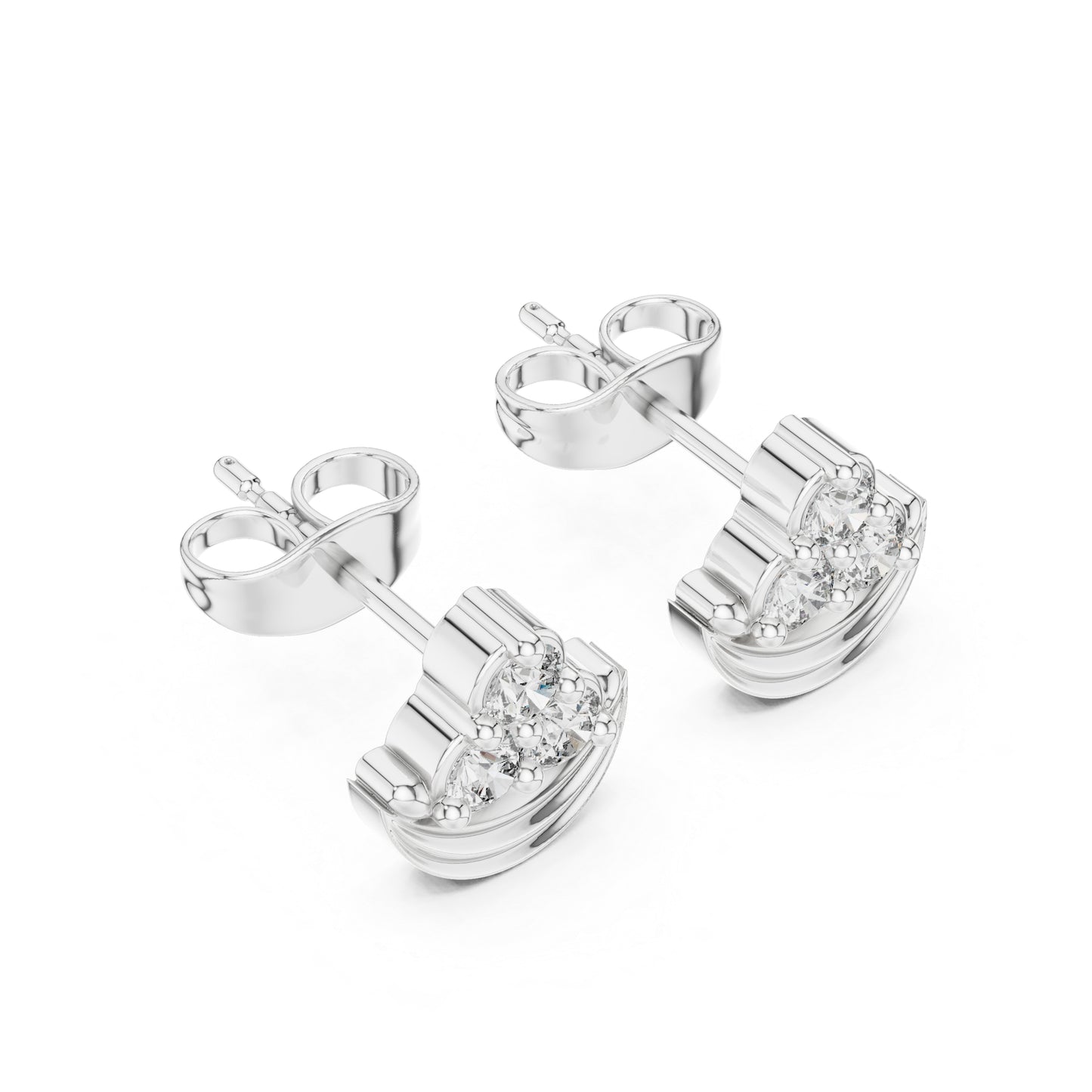 14K White Gold Round Lab-Grown Diamond Engagement Earrings for Women | Pure Carat
