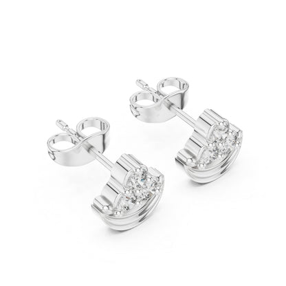 14K White Gold Round Lab-Grown Diamond Engagement Earrings for Women | Pure Carat