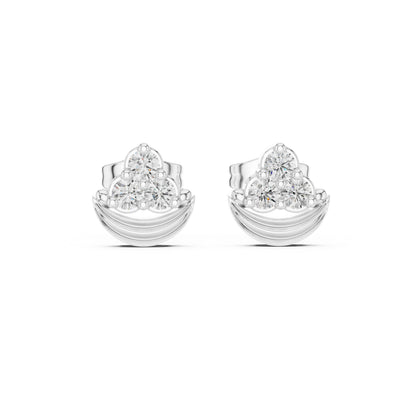 14K White Gold Round Lab-Grown Diamond Engagement Earrings for Women | Pure Carat