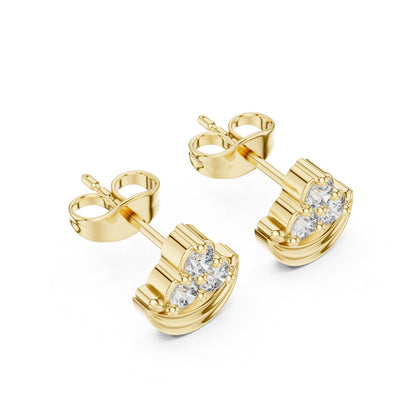 14K White Gold Round Lab-Grown Diamond Engagement Earrings for Women | Pure Carat