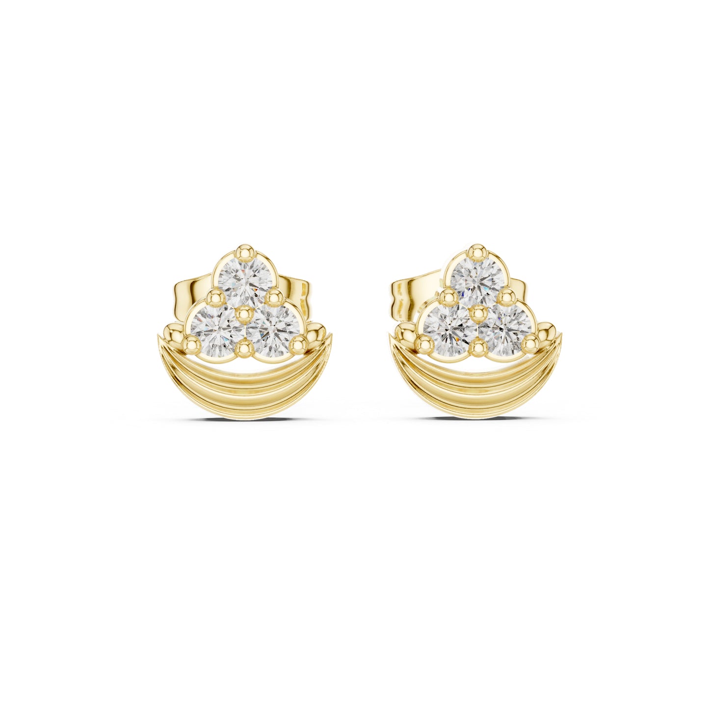14K White Gold Round Lab-Grown Diamond Engagement Earrings for Women | Pure Carat