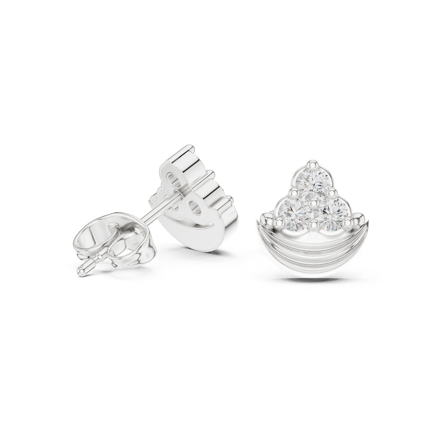 14K White Gold Round Lab-Grown Diamond Engagement Earrings for Women | Pure Carat