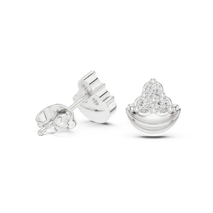 14K White Gold Round Lab-Grown Diamond Engagement Earrings for Women | Pure Carat