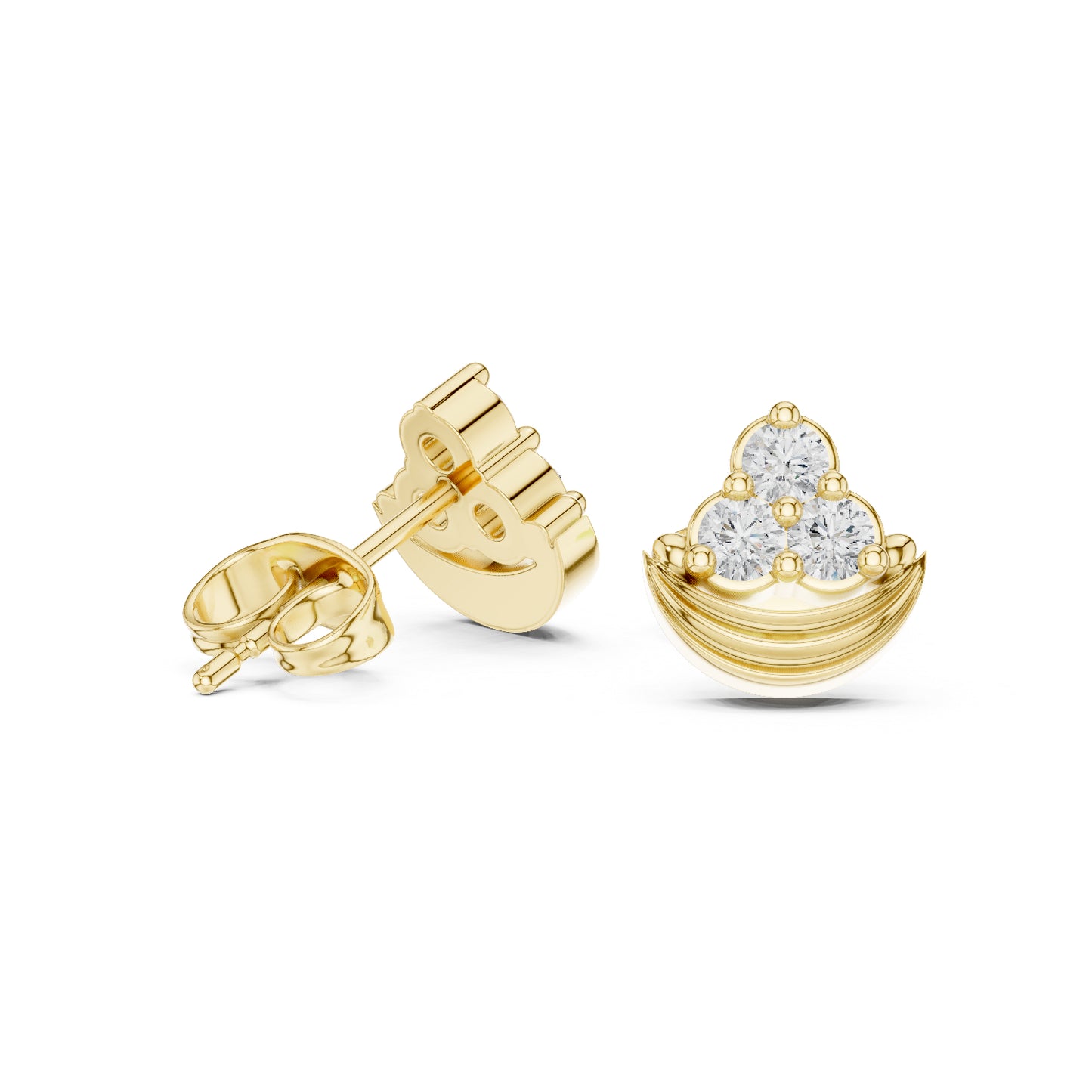 14K White Gold Round Lab-Grown Diamond Engagement Earrings for Women | Pure Carat