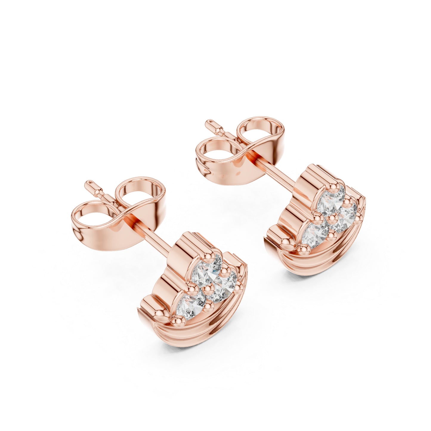 14K White Gold Round Lab-Grown Diamond Engagement Earrings for Women | Pure Carat