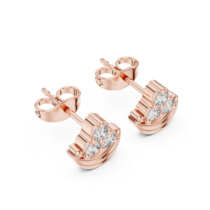 14K White Gold Round Lab-Grown Diamond Engagement Earrings for Women | Pure Carat