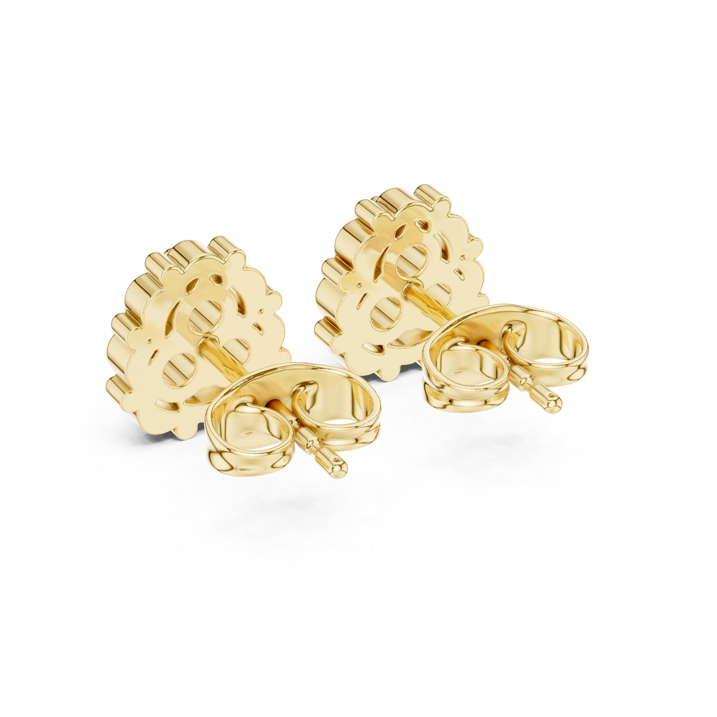 14K Yellow Gold Round Lab-Grown Diamond Engagement Earrings for Women | Pure Carat