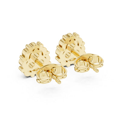 14K Yellow Gold Round Lab-Grown Diamond Engagement Earrings for Women | Pure Carat