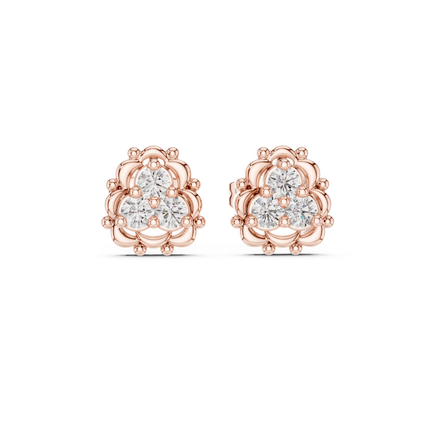 14K Yellow Gold Round Lab-Grown Diamond Engagement Earrings for Women | Pure Carat