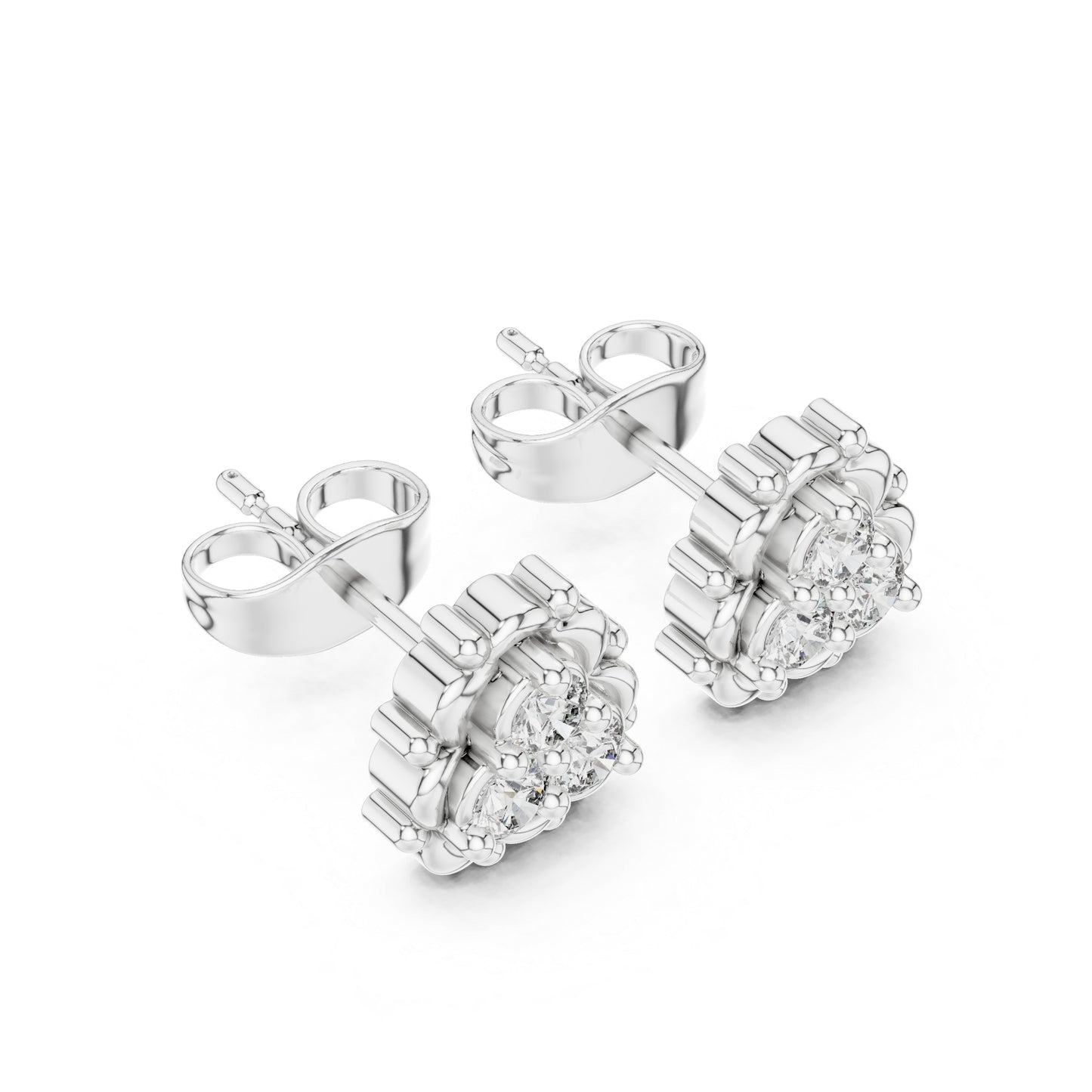 14K Yellow Gold Round Lab-Grown Diamond Engagement Earrings for Women | Pure Carat