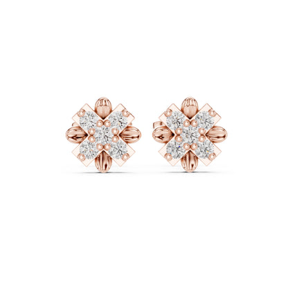 14K Yellow Gold Round Lab-Grown Diamond Everyday Wear Earrings for Women | Pure Carat