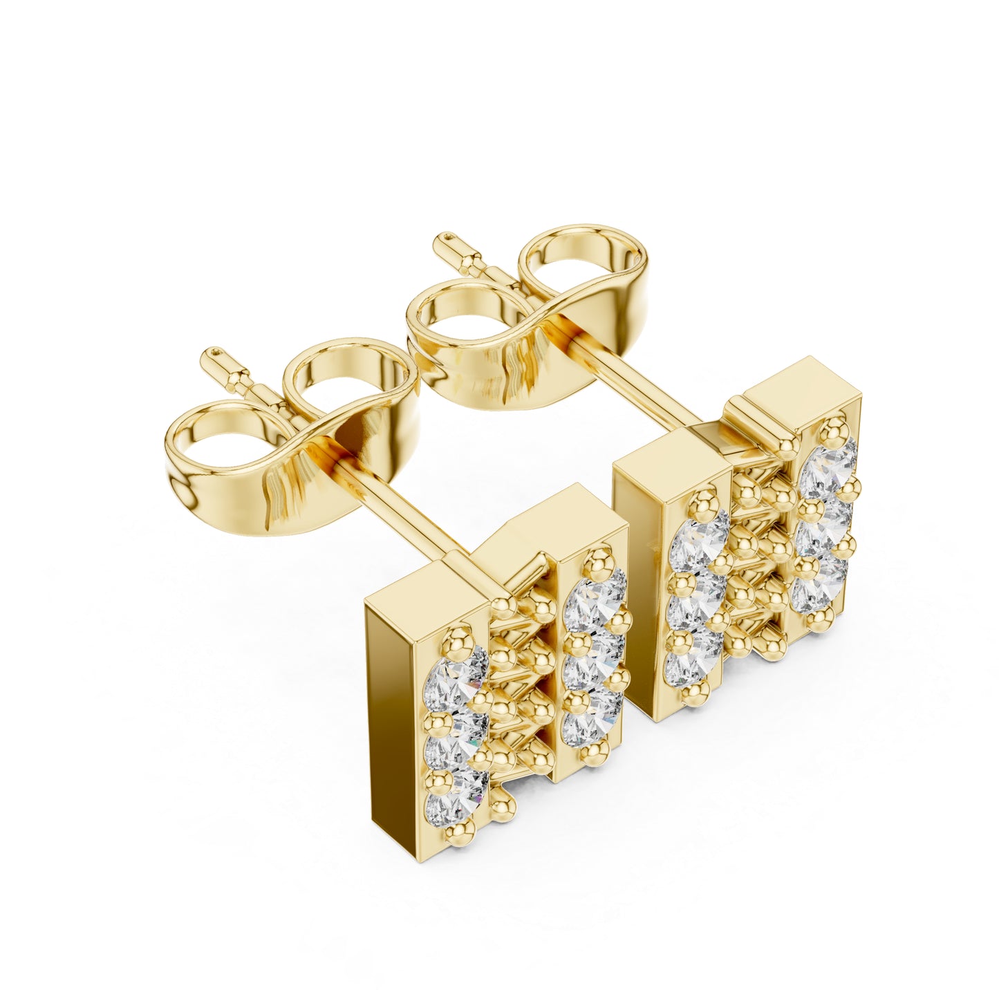 14K White Gold Round Lab-Grown Diamond Engagement Earrings for Women | Pure Carat