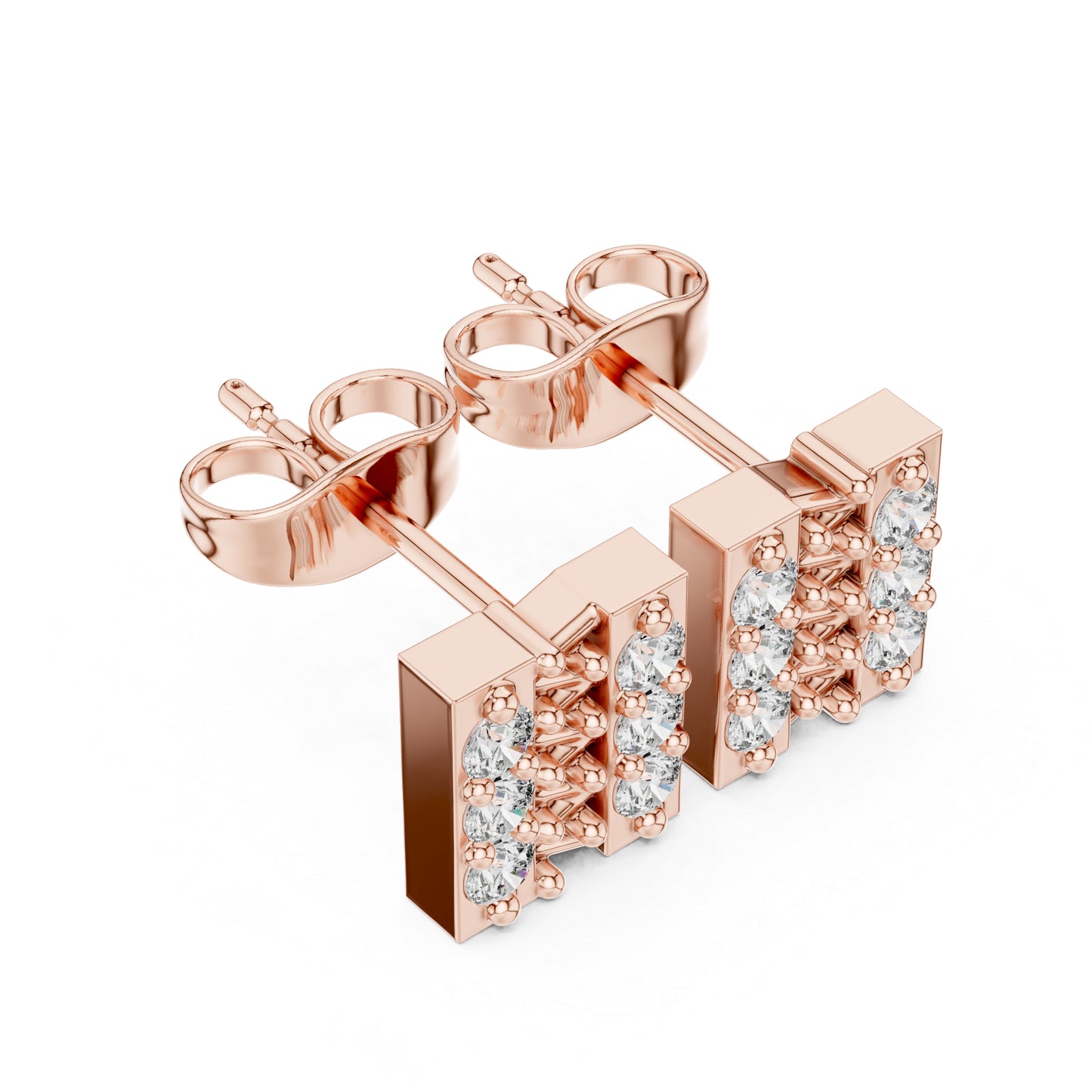 14K White Gold Round Lab-Grown Diamond Engagement Earrings for Women | Pure Carat