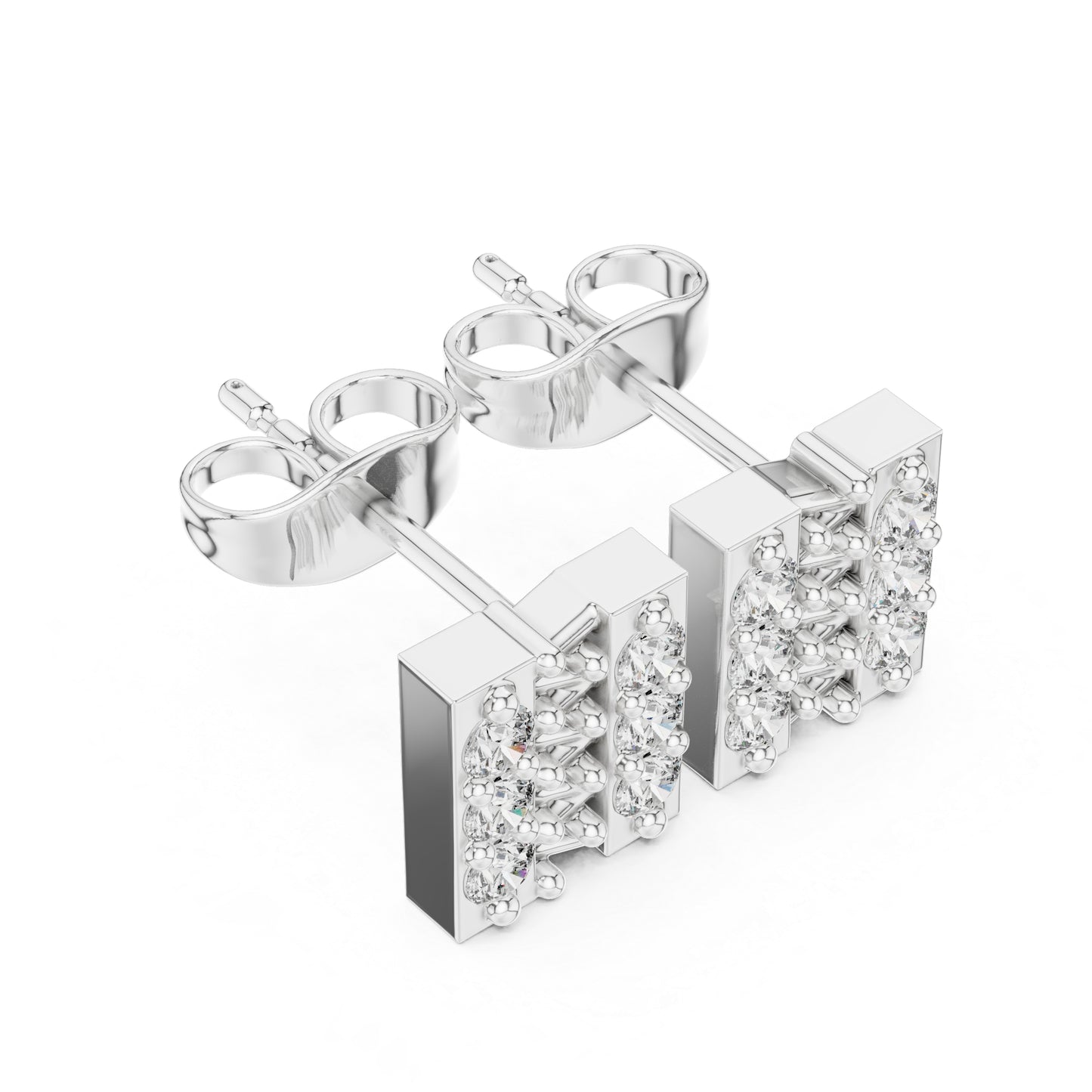 14K White Gold Round Lab-Grown Diamond Engagement Earrings for Women | Pure Carat