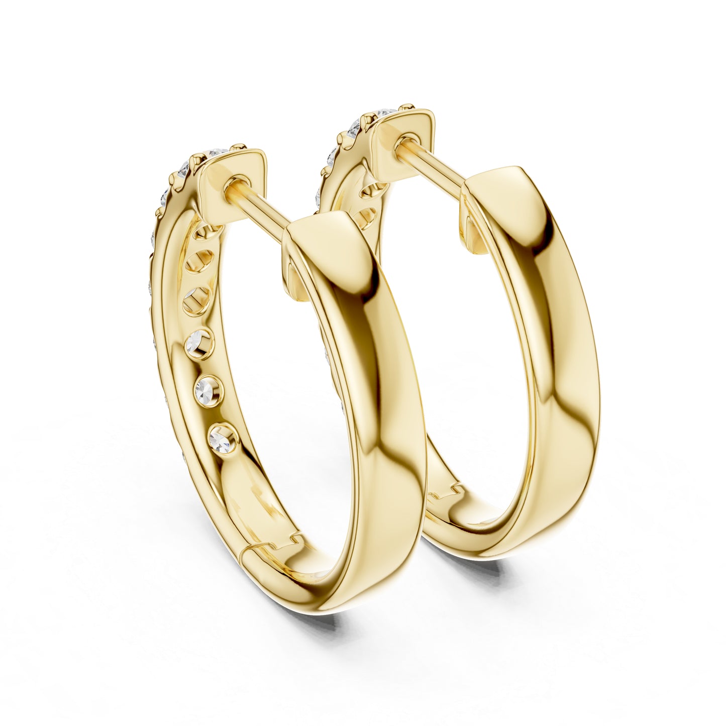 Pure Carat 18K White Gold Drop Earrings with Round Lab-Grown Diamonds - Office Wear
