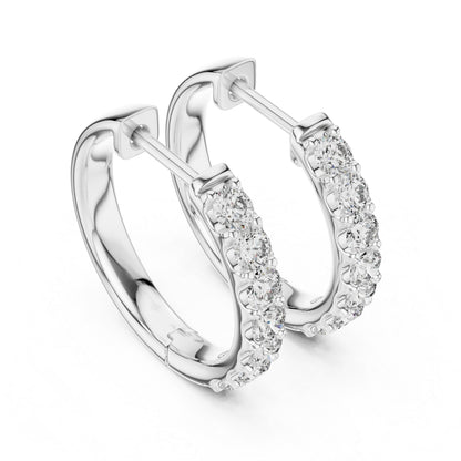 Pure Carat 18K White Gold Drop Earrings with Round Lab-Grown Diamonds - Office Wear