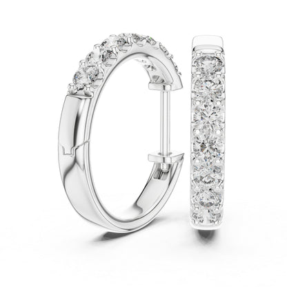 Pure Carat 18K White Gold Drop Earrings with Round Lab-Grown Diamonds - Office Wear