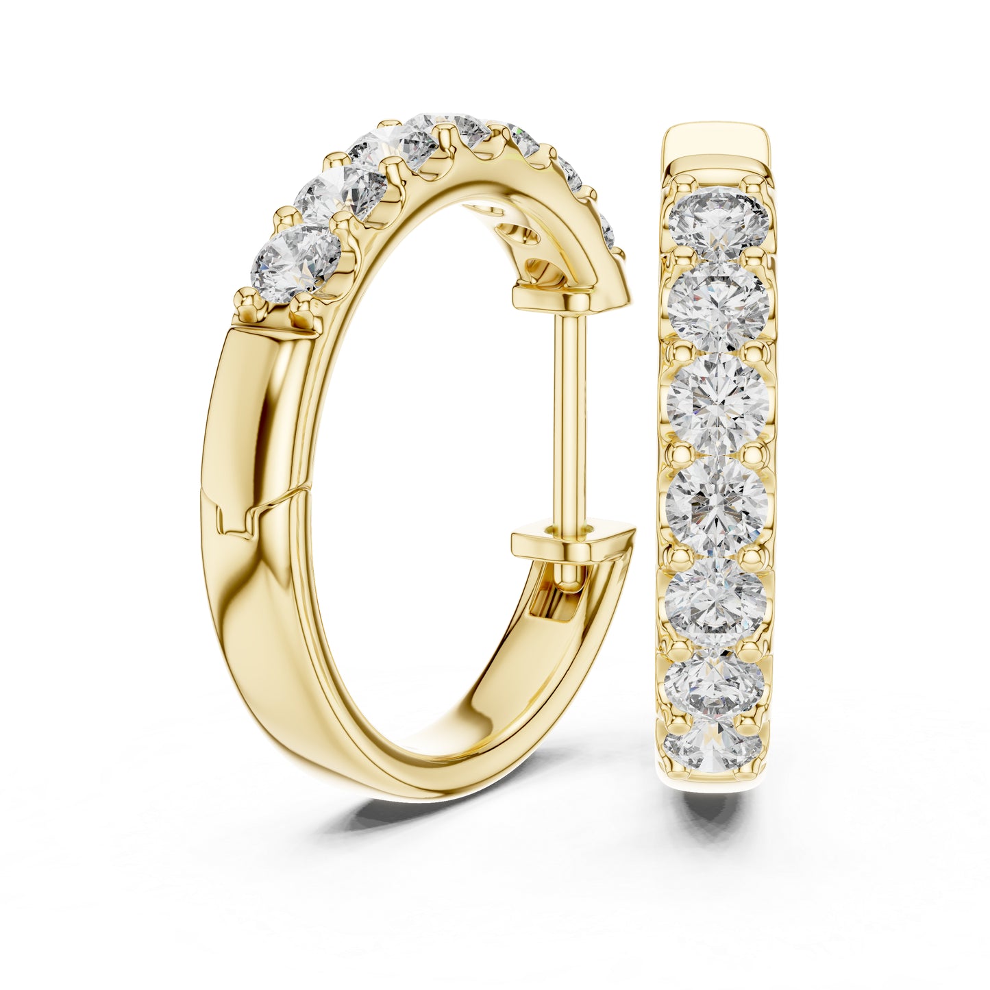 Pure Carat 18K White Gold Drop Earrings with Round Lab-Grown Diamonds - Office Wear
