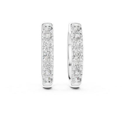 Pure Carat 18K White Gold Drop Earrings with Round Lab-Grown Diamonds - Office Wear