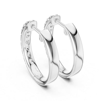 Pure Carat 18K White Gold Drop Earrings with Round Lab-Grown Diamonds - Office Wear