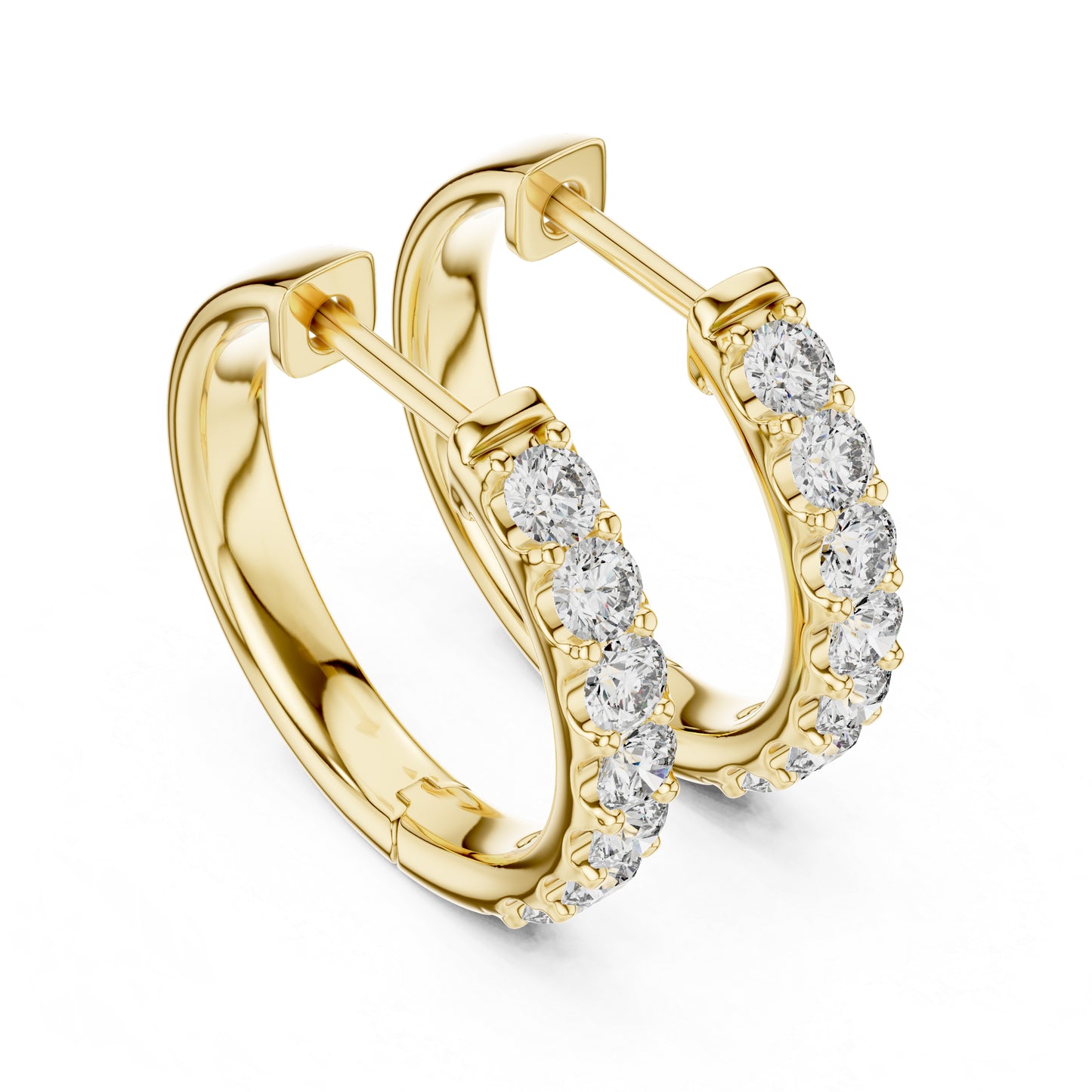 Pure Carat 18K White Gold Drop Earrings with Round Lab-Grown Diamonds - Office Wear