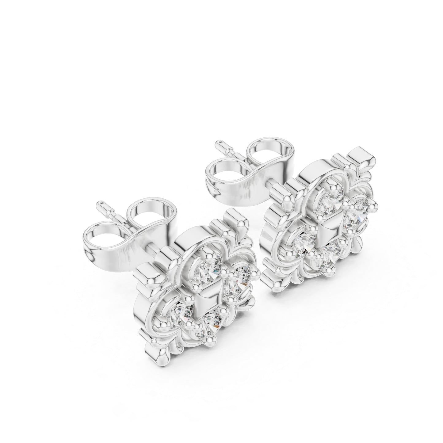 14K Rose Gold Round Lab-Grown Diamond Engagement Earrings for Women | Pure Carat