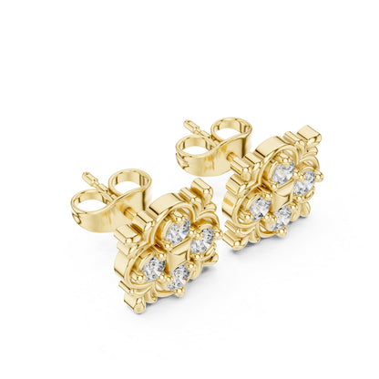 14K Rose Gold Round Lab-Grown Diamond Engagement Earrings for Women | Pure Carat