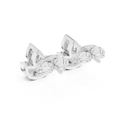 14K White Gold Round Lab-Grown Diamond Everyday Wear Earrings for Women | Pure Carat