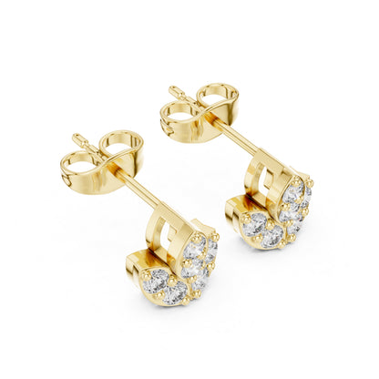 14K White Gold Round Lab-Grown Diamond Everyday Wear Earrings for Women | Pure Carat