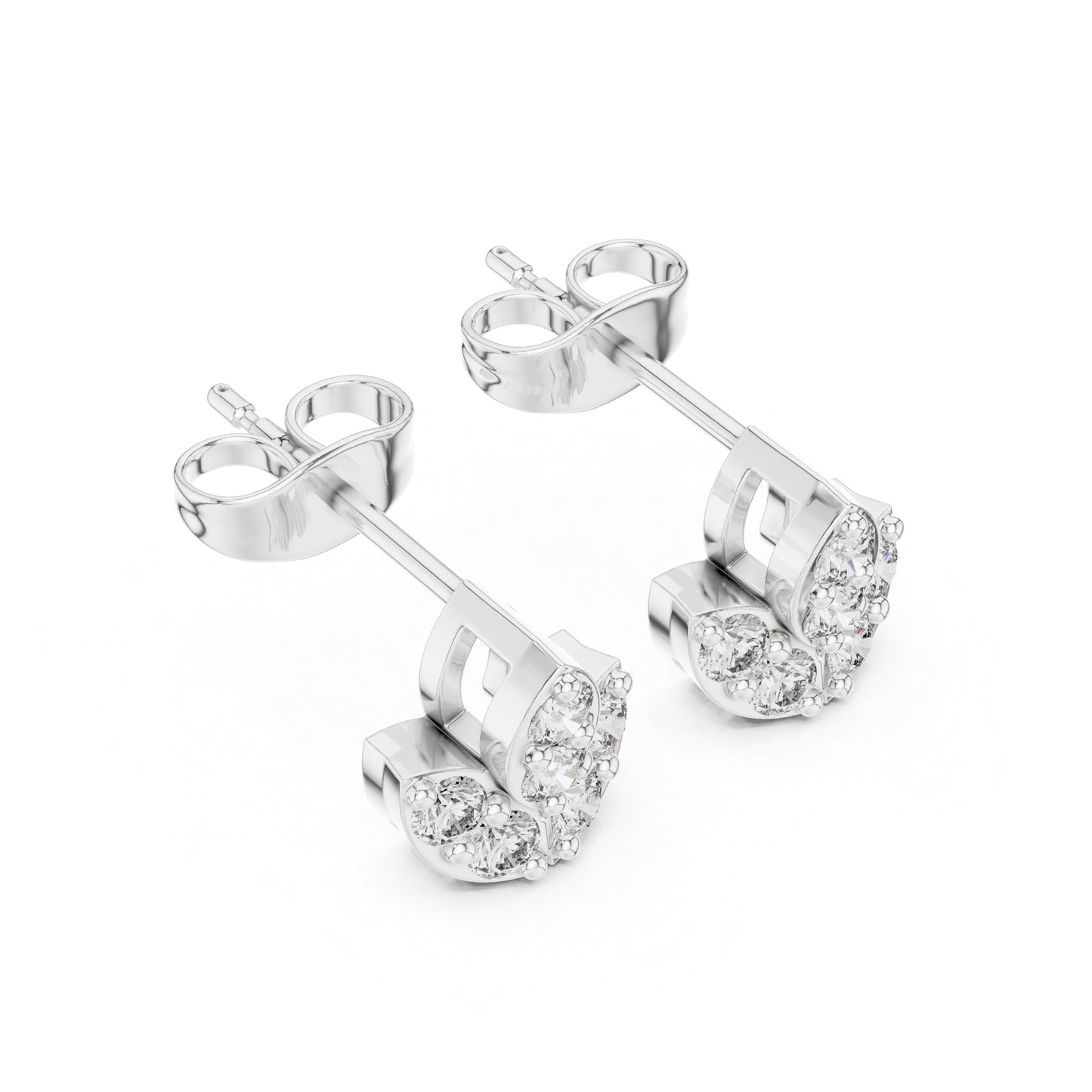 14K White Gold Round Lab-Grown Diamond Everyday Wear Earrings for Women | Pure Carat
