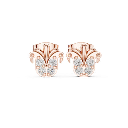 14K Rose Gold Round Lab-Grown Diamond Wedding Earrings for Women | Pure Carat