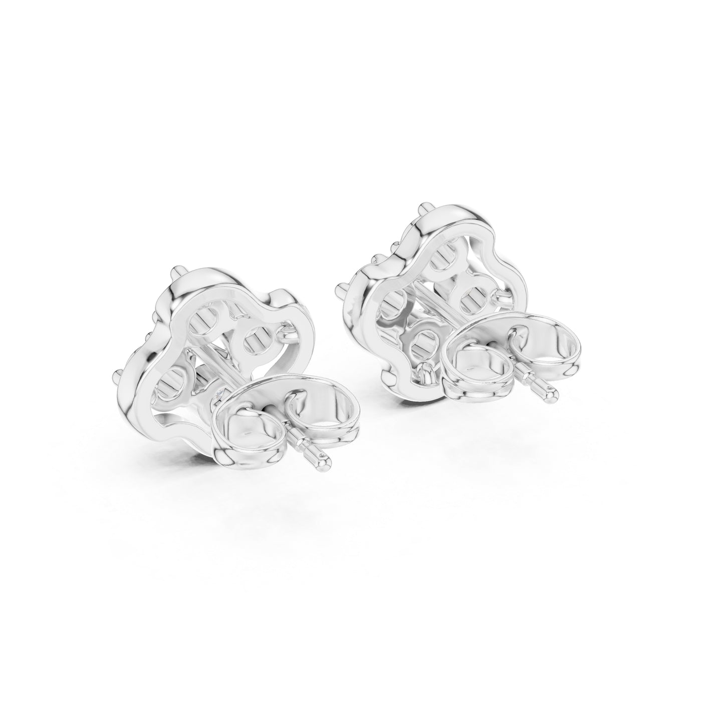 14K White Gold Round Lab-Grown Diamond Engagement Earrings for Women | Pure Carat
